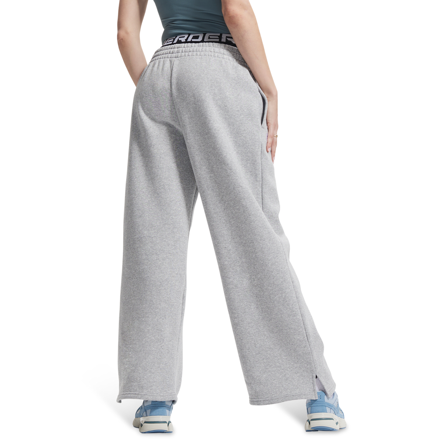 Under Armour Icon Fleece Wide Leg Pants - Women's - White/Mod Gray