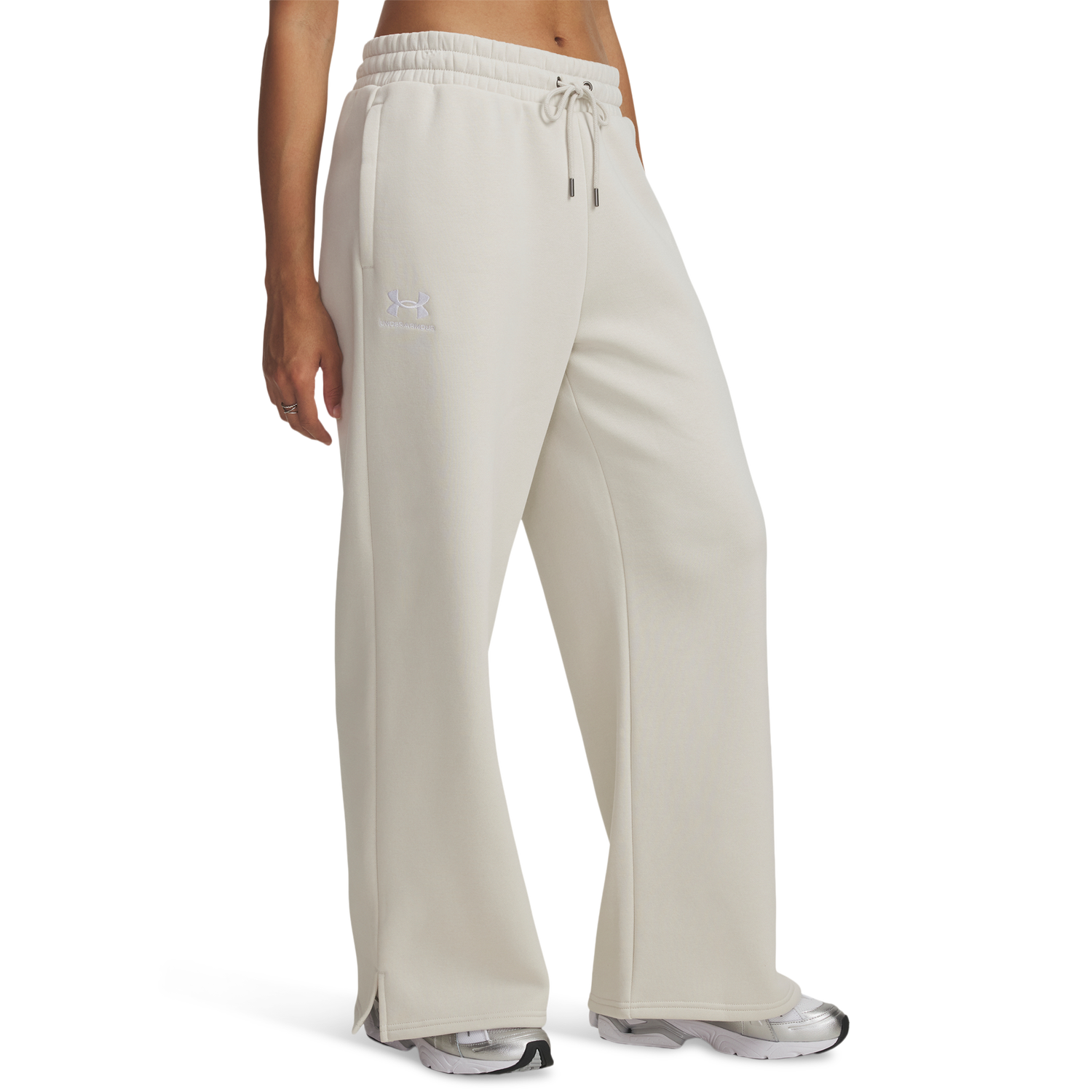 Under Armour Icon Fleece Wide Leg Pants - Women's - Summit White/White