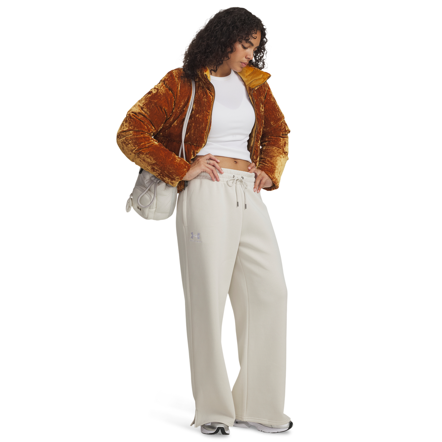Under Armour Icon Fleece Wide Leg Pants - Women's - Summit White/White