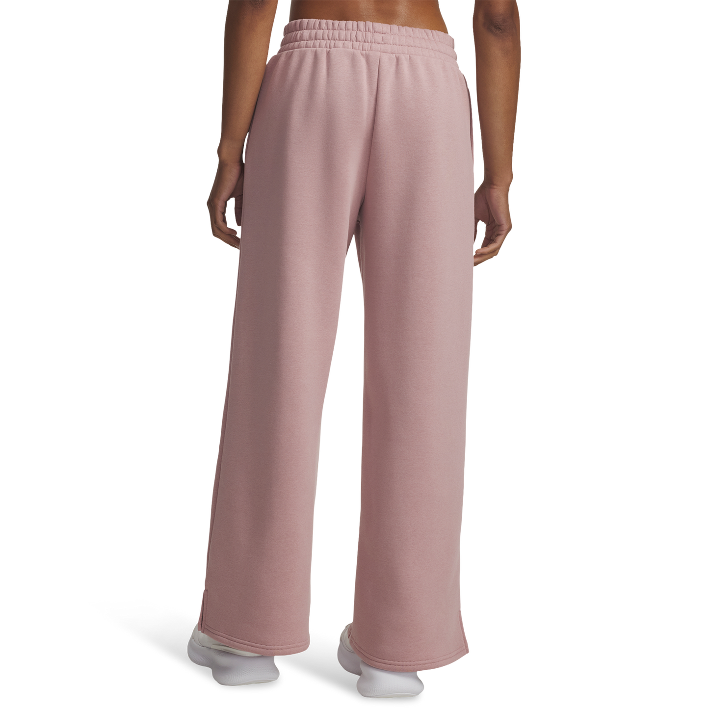 Under Armour Icon Fleece Wide Leg Pants - Women's - White/Tourmaline Pink