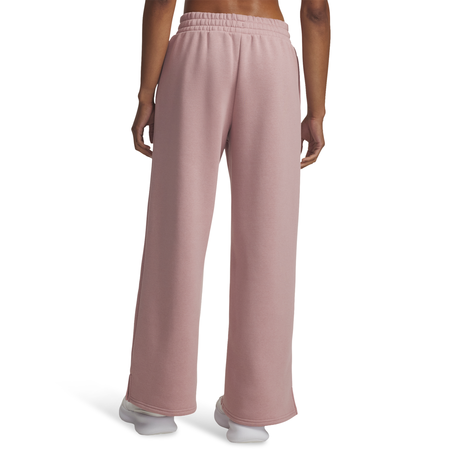 Under Armour Icon Fleece Wide Leg Pants - Women's - White/Tourmaline Pink