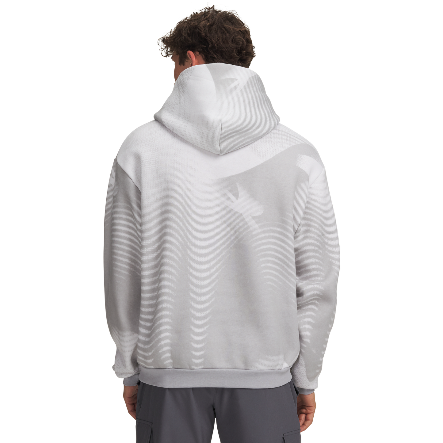 Under Armour Icon Print Fleece Hoodie - Men's - Gray/White/Reflective
