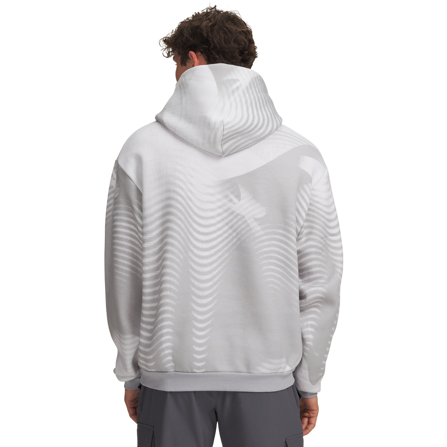 Under Armour Icon Print Fleece Hoodie - Men's - Gray/White/Reflective