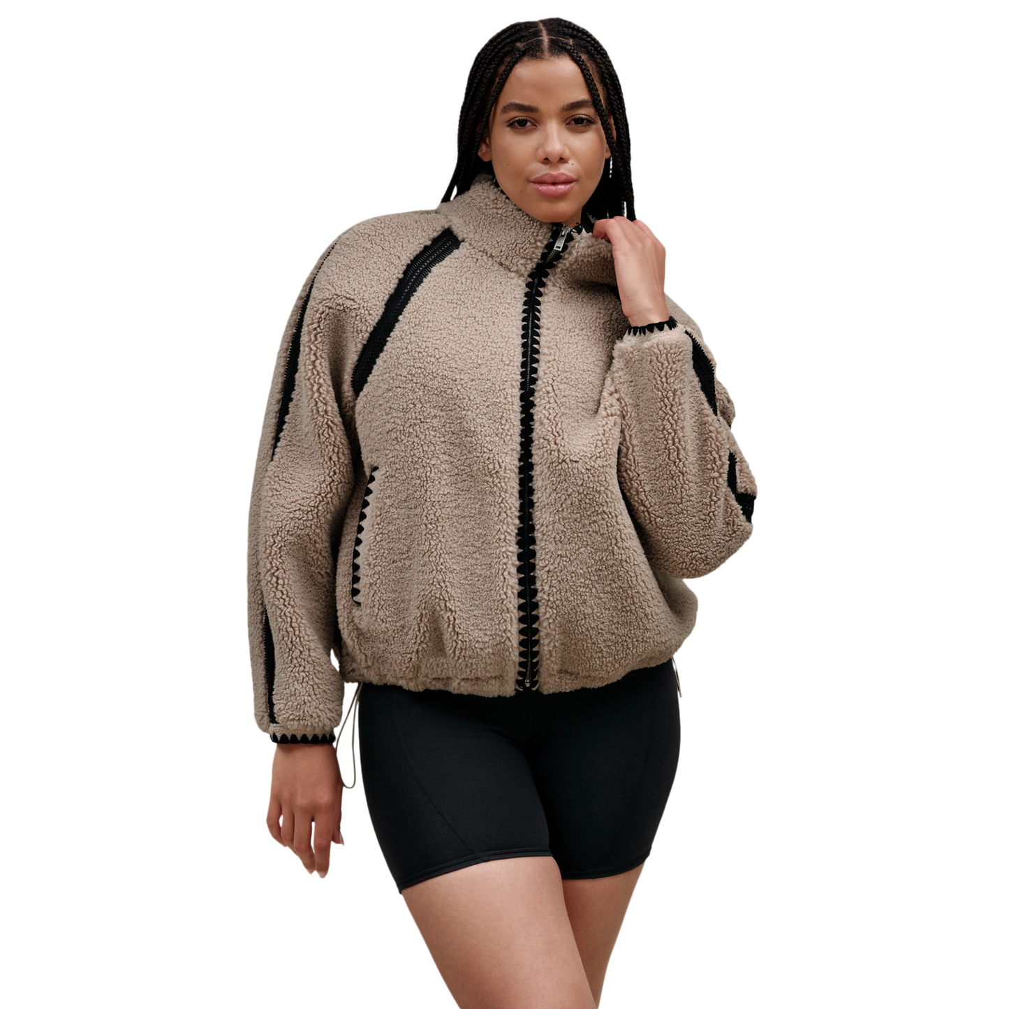 UGG NIKIA CROCHET UGGFLUFF JACKET - Women's - Putty