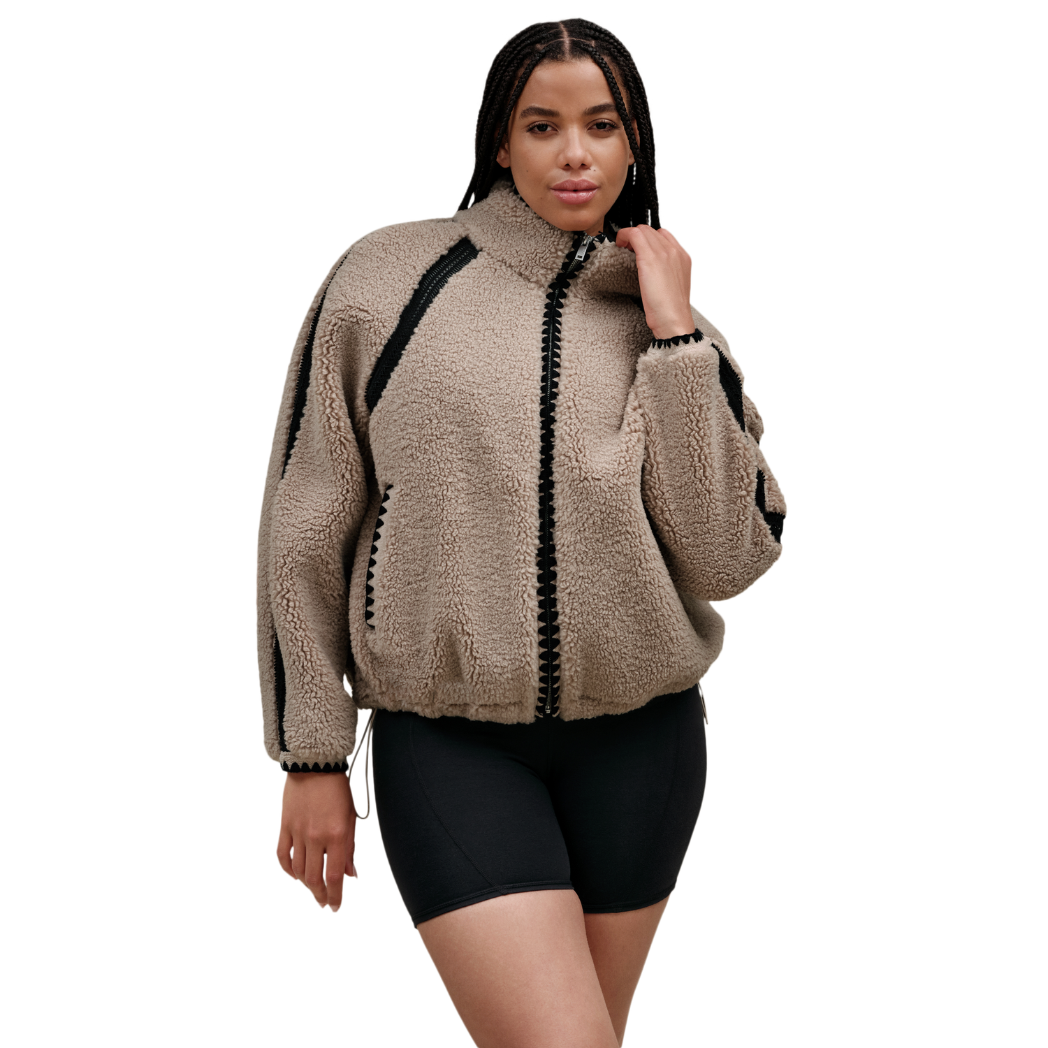 UGG NIKIA CROCHET UGGFLUFF JACKET - Women's - Putty