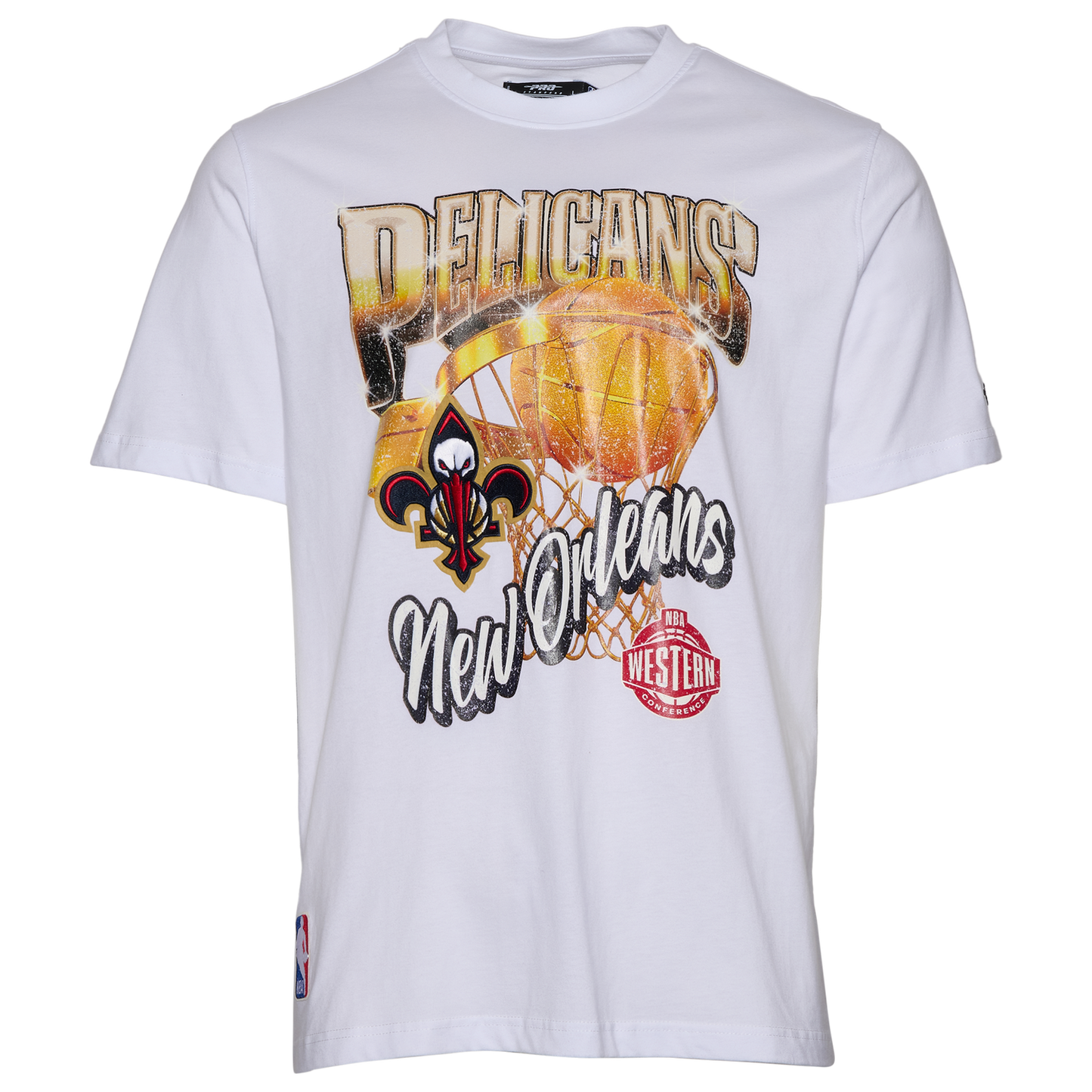 Pro Standard Pelicans Gold Hoops Short Sleeve Flex T-Shirt - Men's - White/Multi