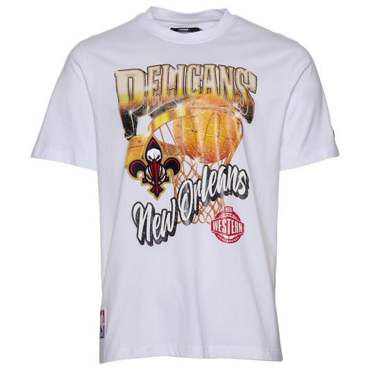 Pro Standard Pelicans Gold Hoops Short Sleeve Flex T-Shirt - Men's - White/Multi