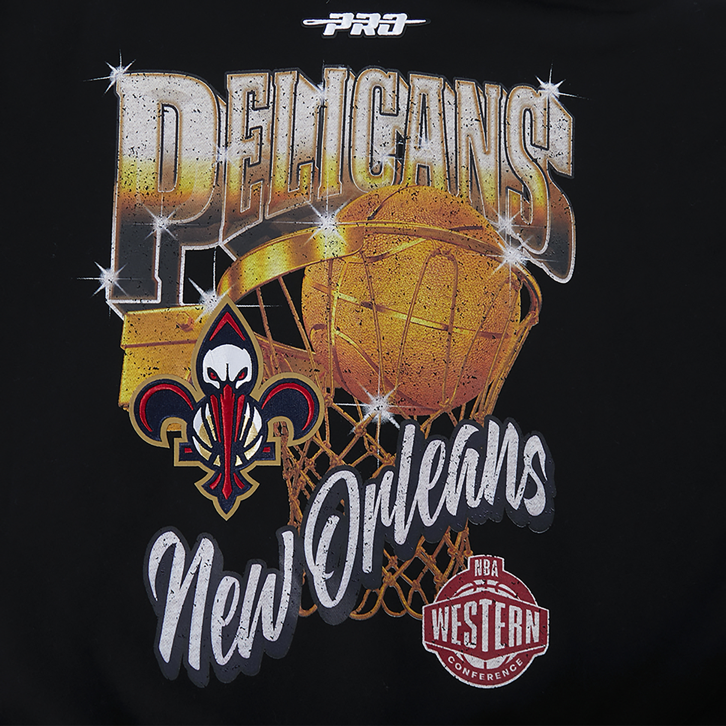 Pro Standard Pelicans Gold Hoops Pro Full-Zip Hoodie - Men's - Black/Multi