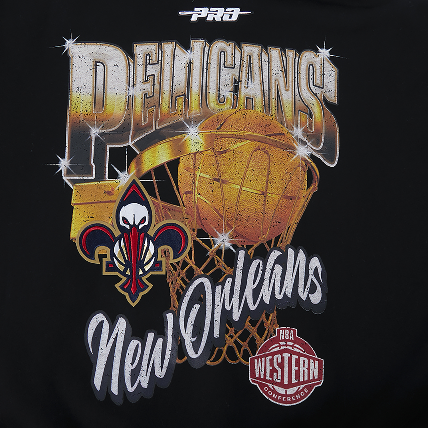 Pro Standard Pelicans Gold Hoops Pro Full-Zip Hoodie - Men's - Black/Multi