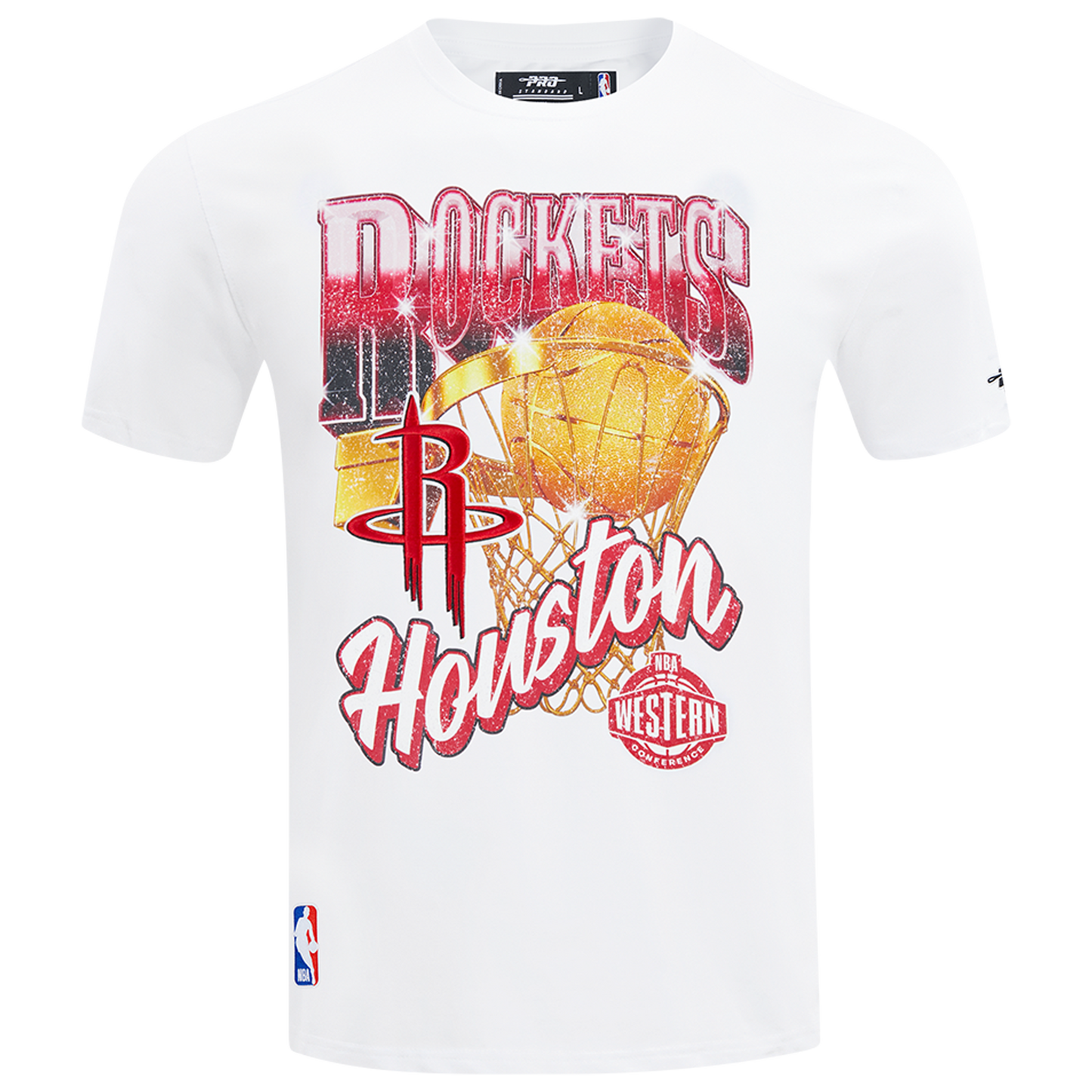 Pro Standard Rockets Gold Hoops Short Sleeve Flex T-Shirt - Men's - Multi/White