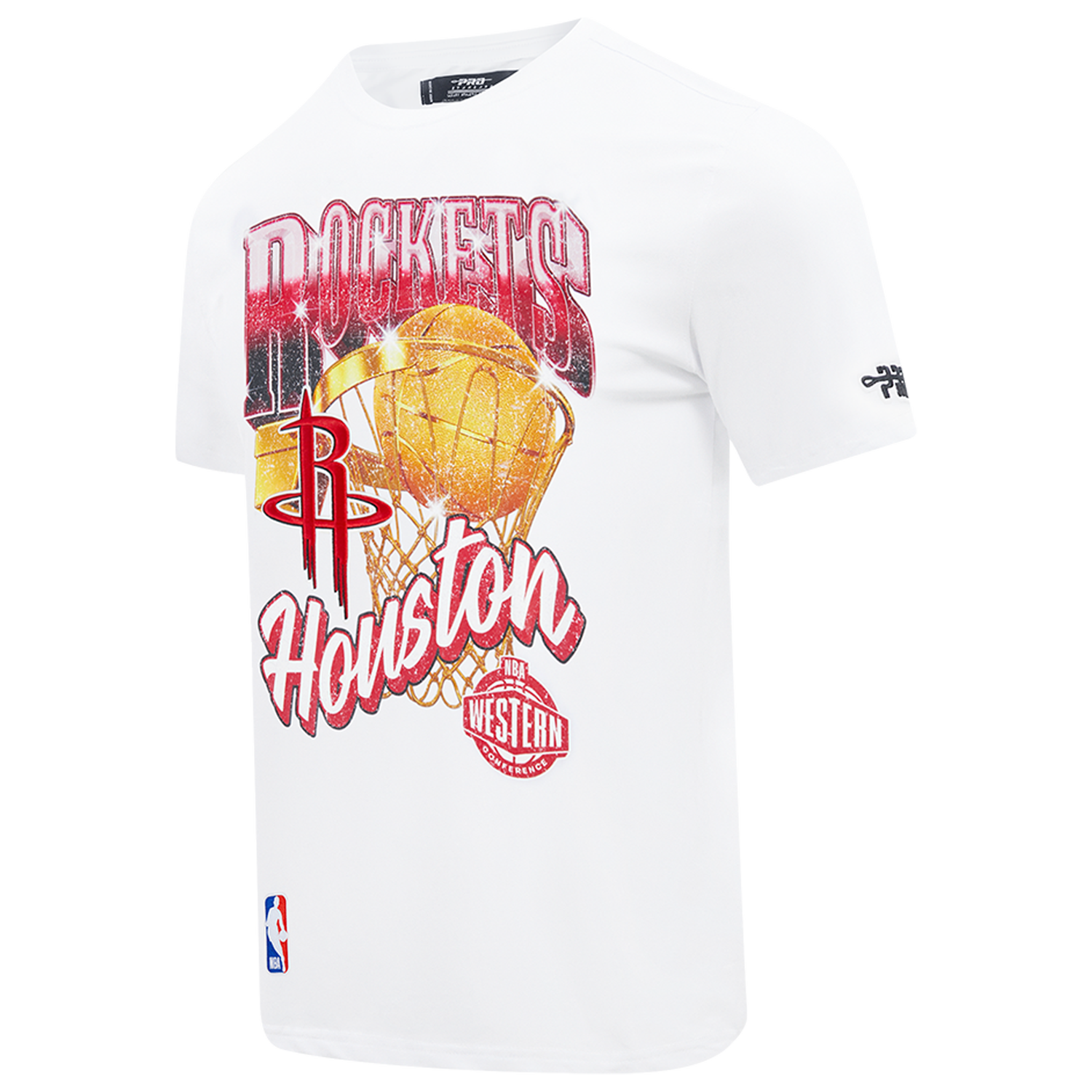 Pro Standard Rockets Gold Hoops Short Sleeve Flex T-Shirt - Men's - Multi/White