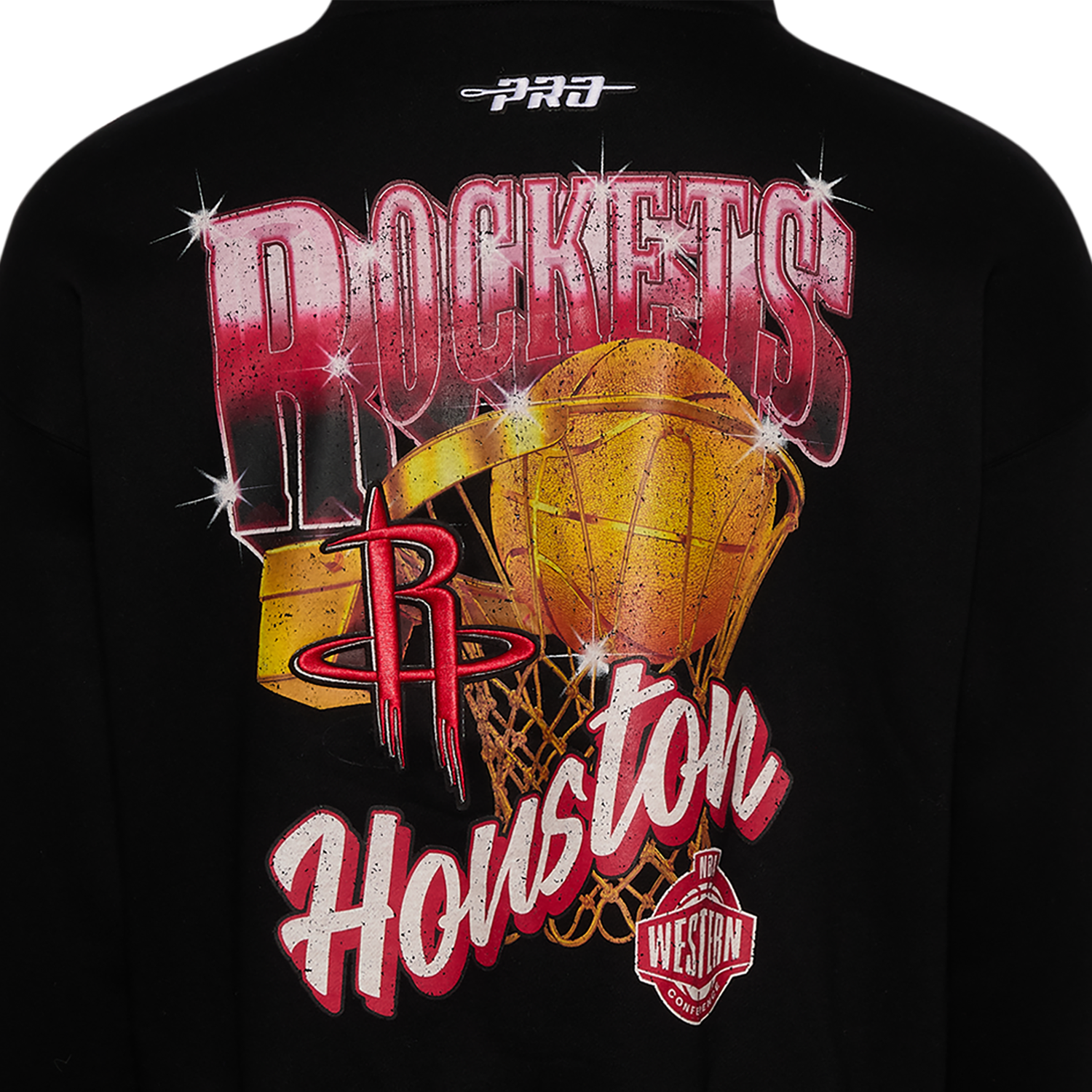 Pro Standard Rockets Gold Hoops Pro Full-Zip Hoodie - Men's - Black/Multi