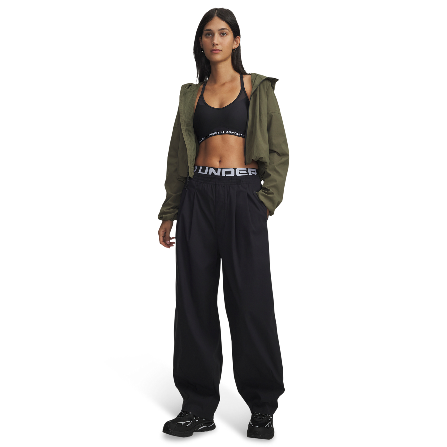 Under Armour Unstoppable Woven Pleat Pant - Women's - Black/Black