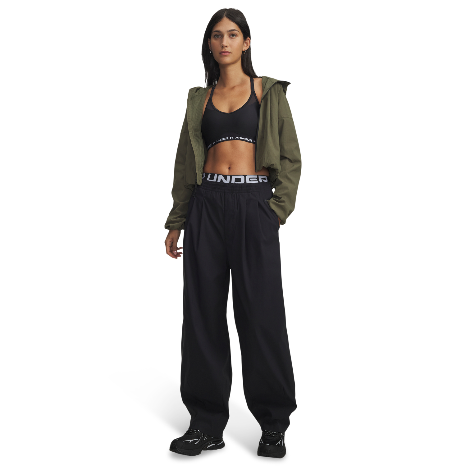 Under Armour Unstoppable Woven Pleat Pant - Women's - Black/Black