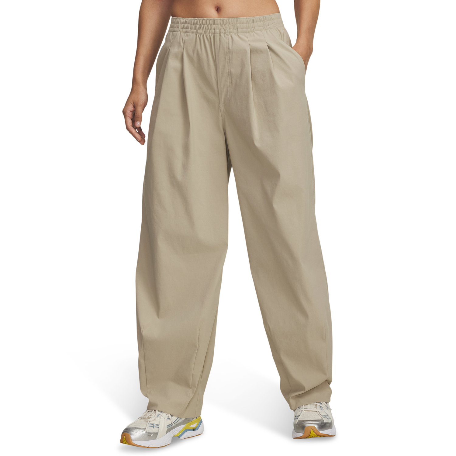 Under Armour Unstoppable Woven Pleat Pant - Women's - City Khaki/Black
