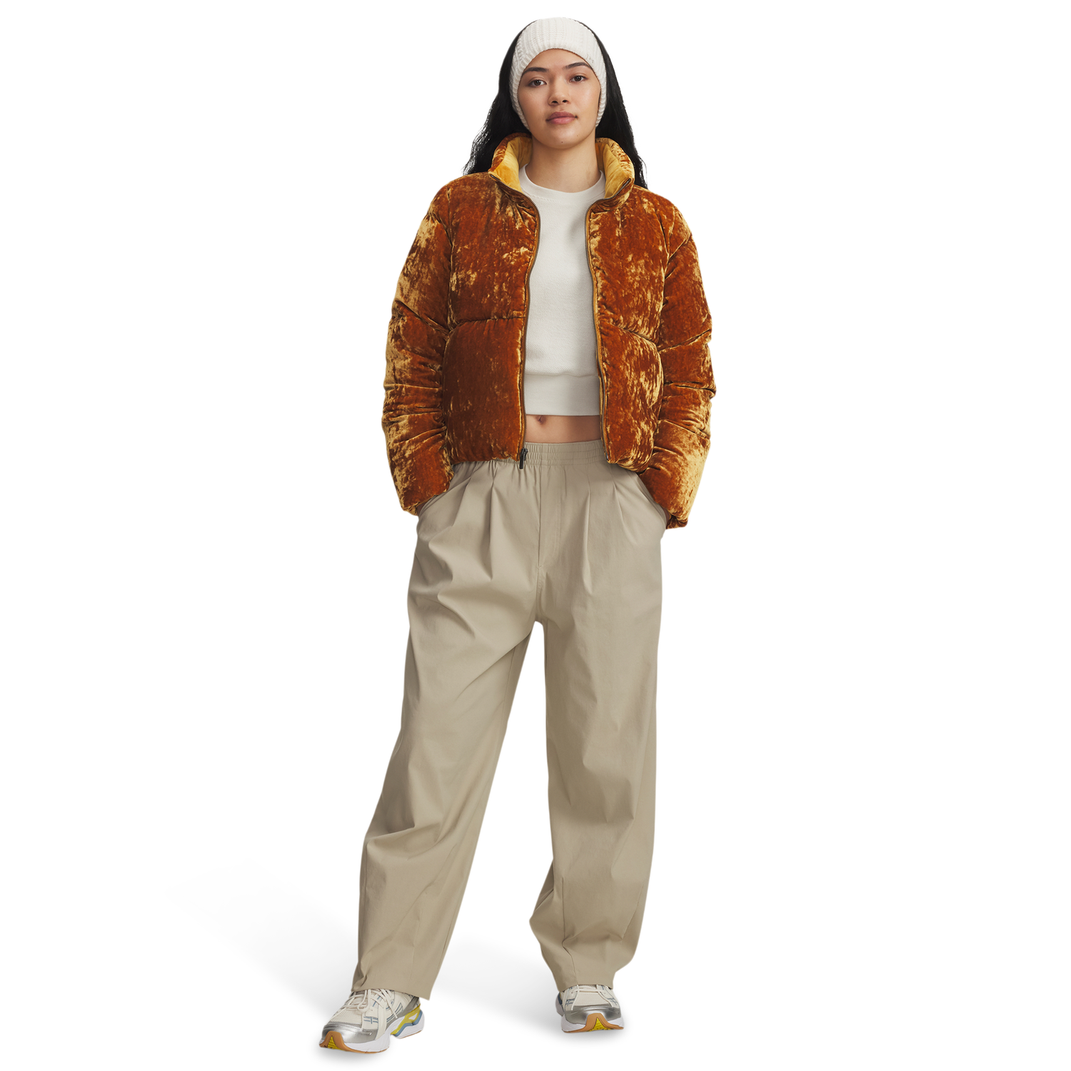 Under Armour Unstoppable Woven Pleat Pant - Women's - City Khaki/Black