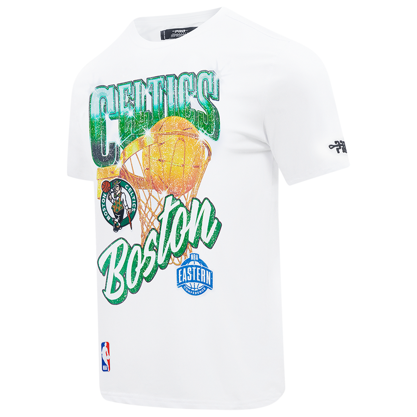 Pro Standard Celtics Gold Hoops Short Sleeve Flex T-Shirt - Men's - White/Multi