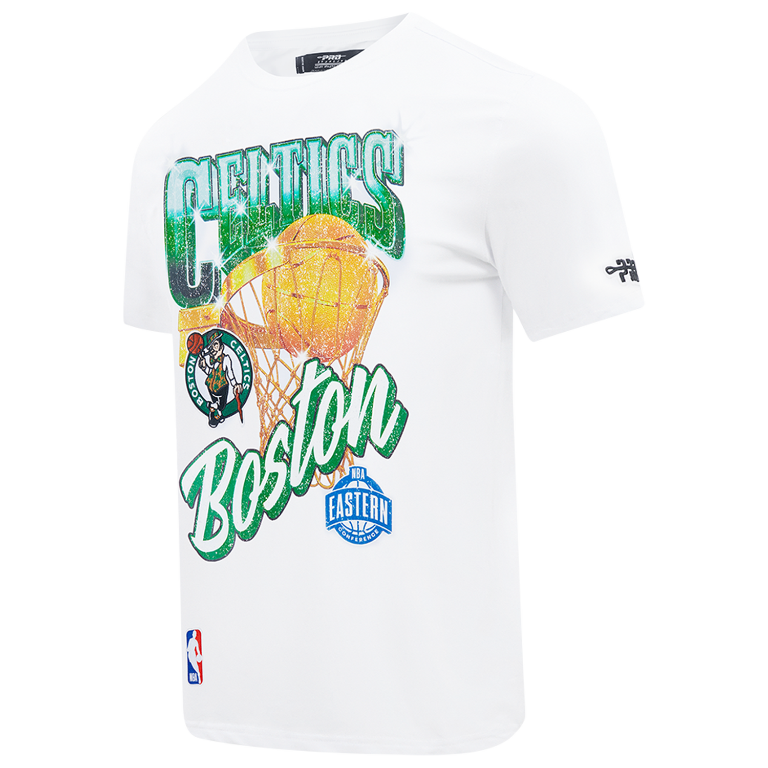 Pro Standard Celtics Gold Hoops Short Sleeve Flex T-Shirt - Men's - White/Multi