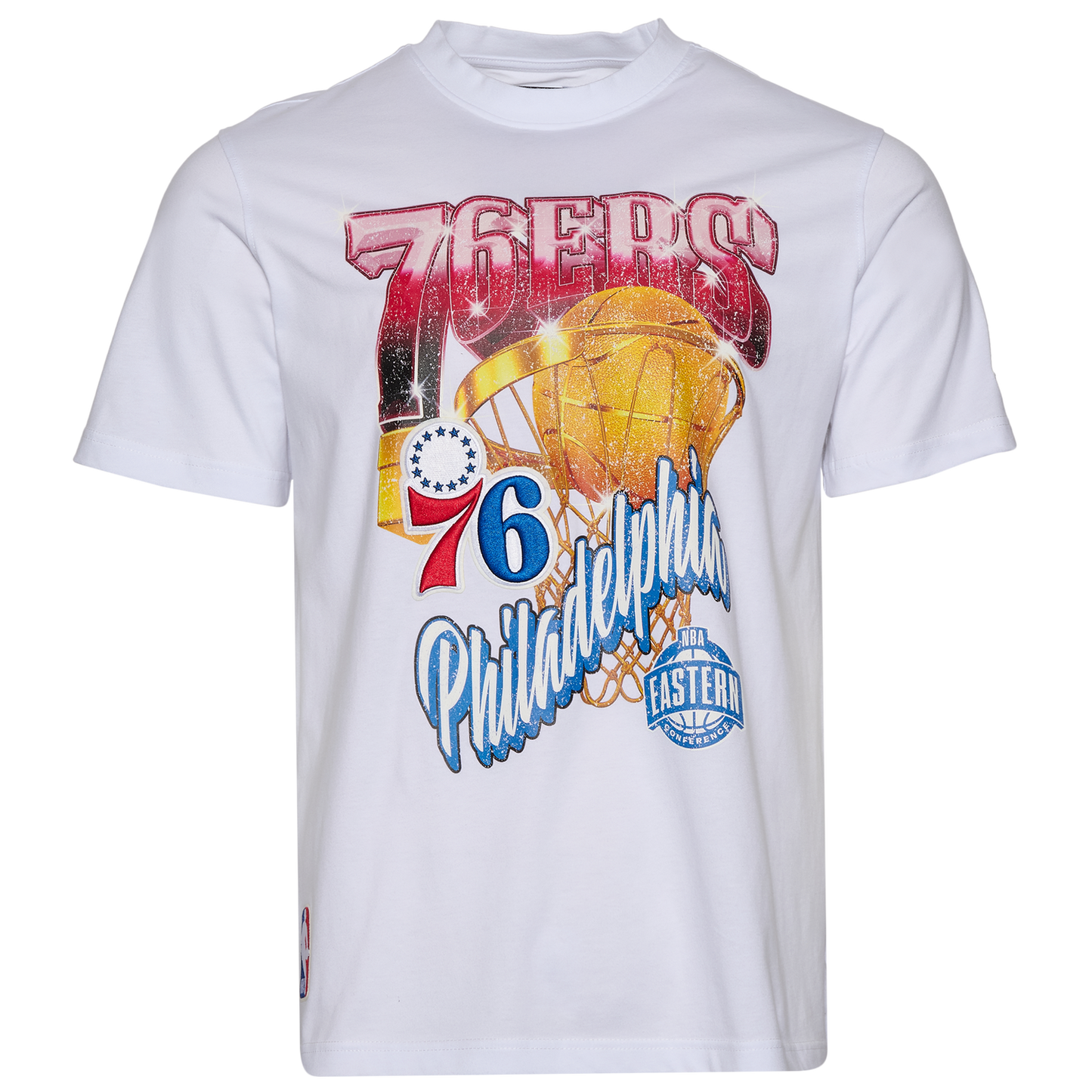 Pro Standard 76ers Gold Hoops Short Sleeve Flex T-Shirt - Men's - White/Multi