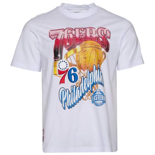 Pro Standard 76ers Gold Hoops Short Sleeve Flex T-Shirt - Men's - White/Multi