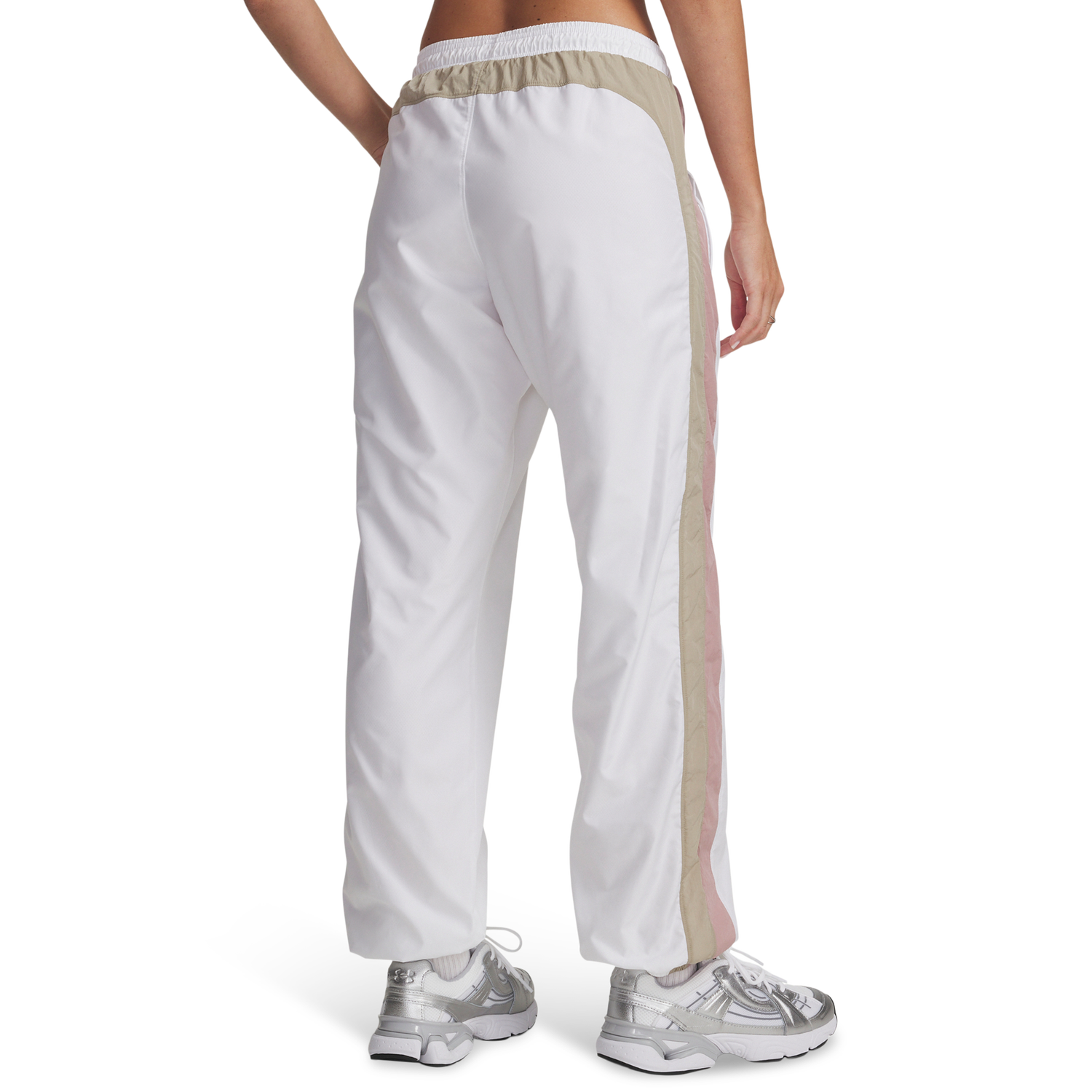 Under Armour Icon Crinkle Pant - Women's - White/City Khaki/Tourmaline Pink