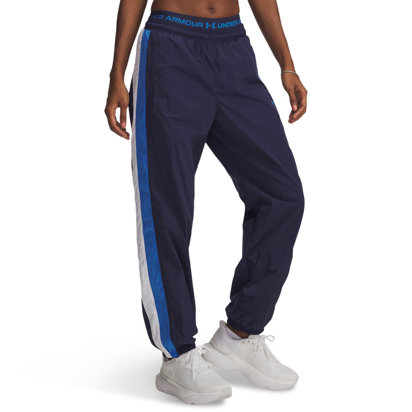Under Armour Icon Crinkle Pant - Women's - Washed Navy/White/Blue Atlantis