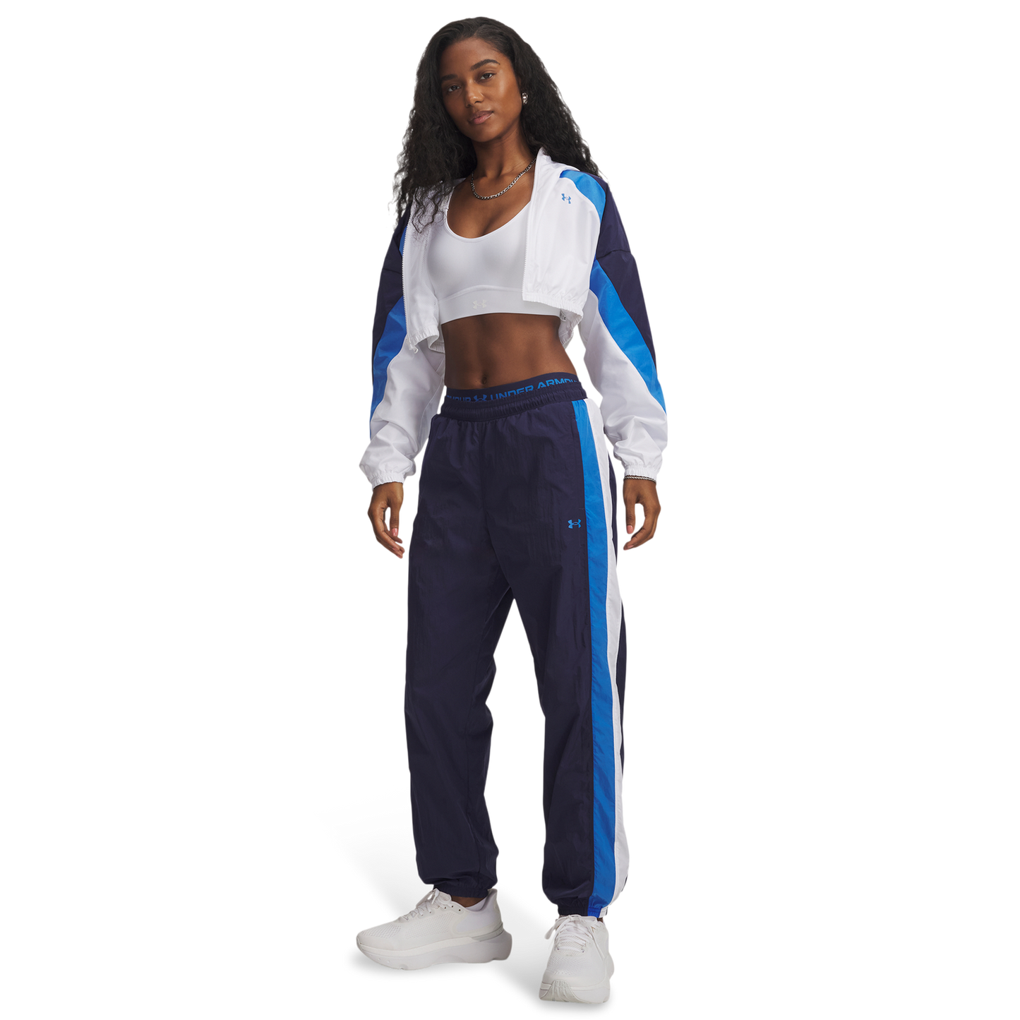 Under Armour Icon Crinkle Pant - Women's - Washed Navy/White/Blue Atlantis