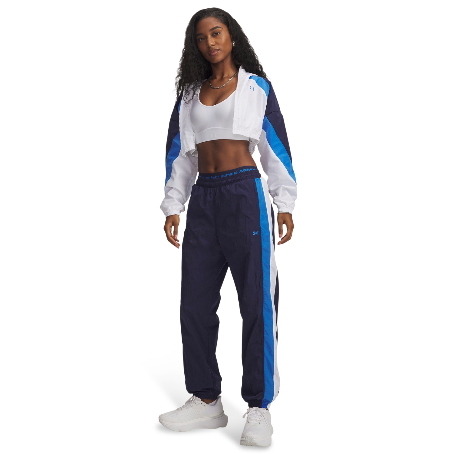 Under Armour Icon Crinkle Pant - Women's - Washed Navy/White/Blue Atlantis