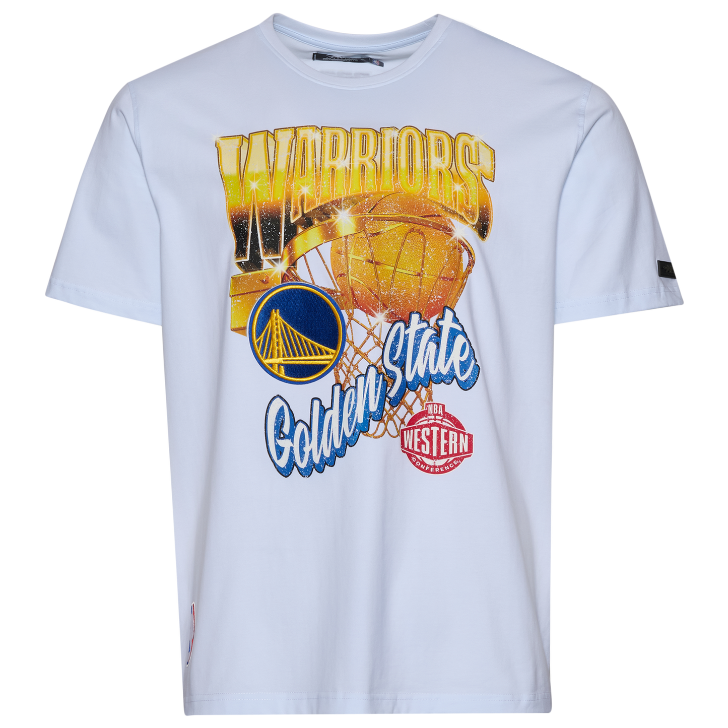 Pro Standard Warriors Gold Hoops Short Sleeve Flex T-Shirt - Men's - White/Multi