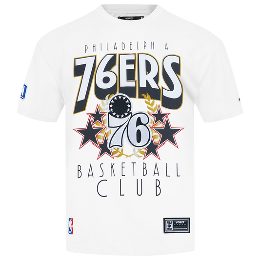 Pro Standard 76ers Empire Pro Drop Shoulder T-Shirt - Men's - White/Multi