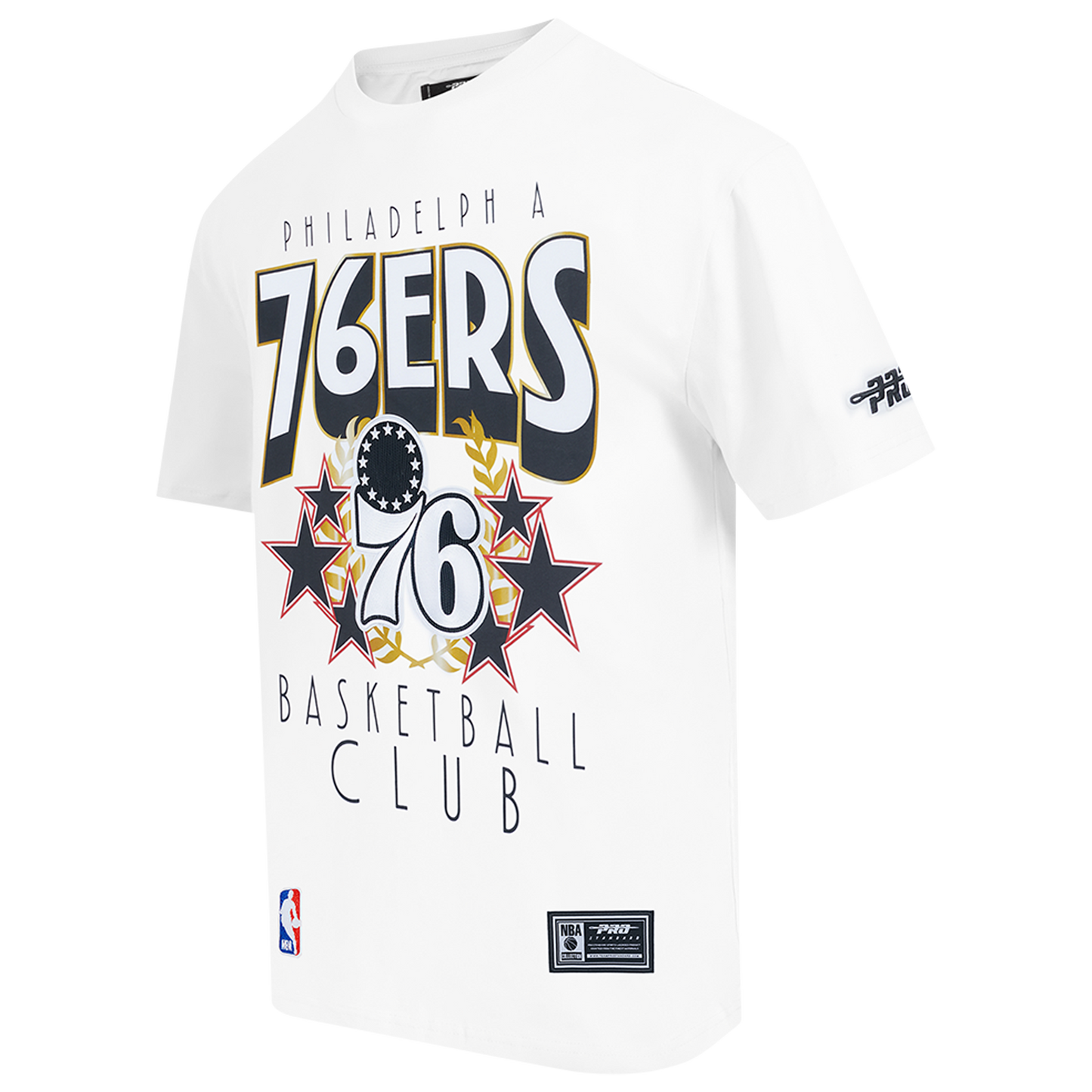 Pro Standard 76ers Empire Pro Drop Shoulder T-Shirt - Men's - White/Multi