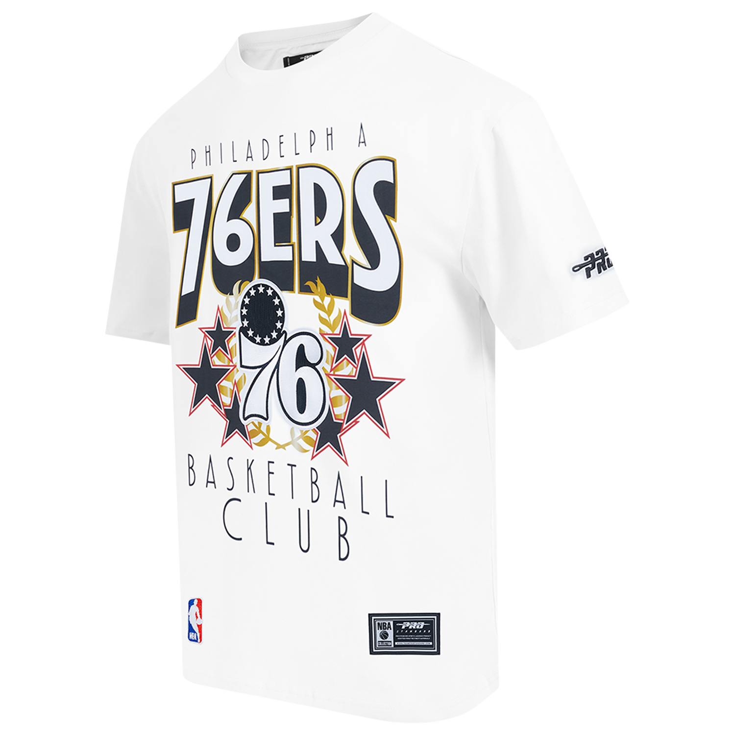 Pro Standard 76ers Empire Pro Drop Shoulder T-Shirt - Men's - White/Multi