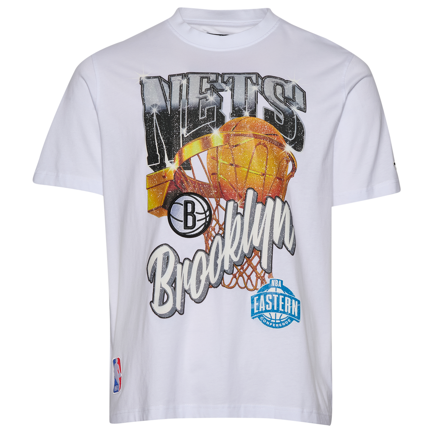 Pro Standard Nets Gold Hoops Short Sleeve Flex T-Shirt - Men's - White/Multi