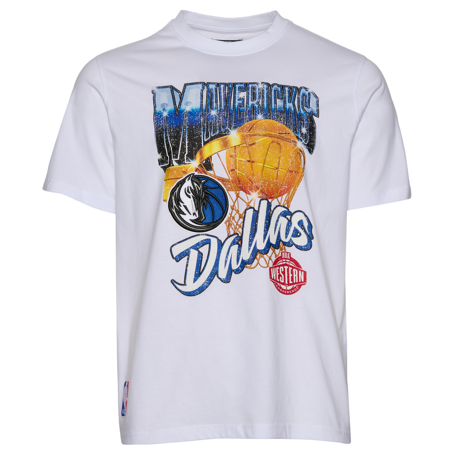 Pro Standard Mavericks Gold Hoops Short Sleeve Flex T-Shirt - Men's - White/Multi