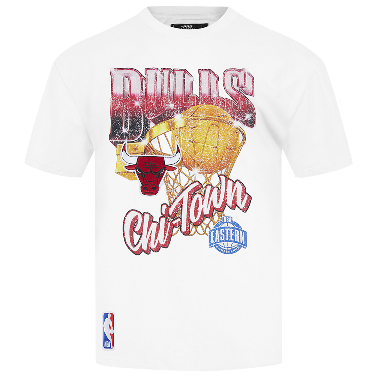 Pro Standard Bulls Gold Hoops Short Sleeve Flex T-Shirt - Men's - White/Multi