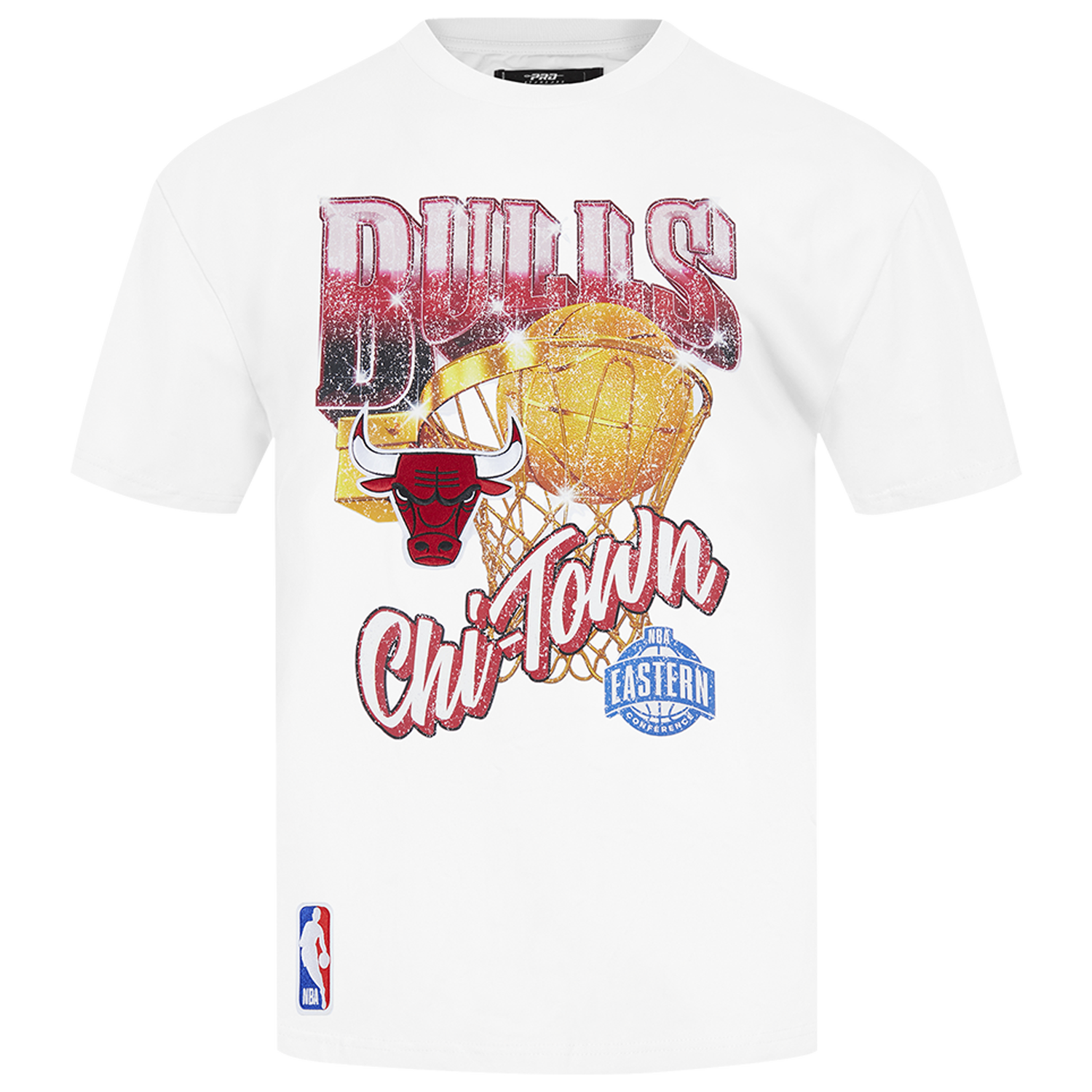 Pro Standard Bulls Gold Hoops Short Sleeve Flex T-Shirt - Men's - White/Multi