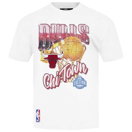 Pro Standard Bulls Gold Hoops Short Sleeve Flex T-Shirt - Men's - White/Multi