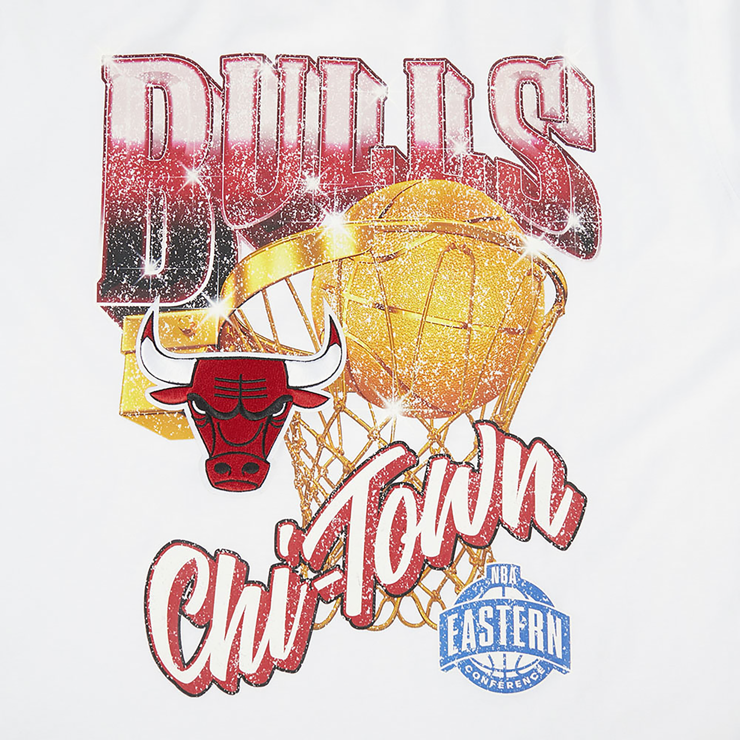Pro Standard Bulls Gold Hoops Short Sleeve Flex T-Shirt - Men's - White/Multi