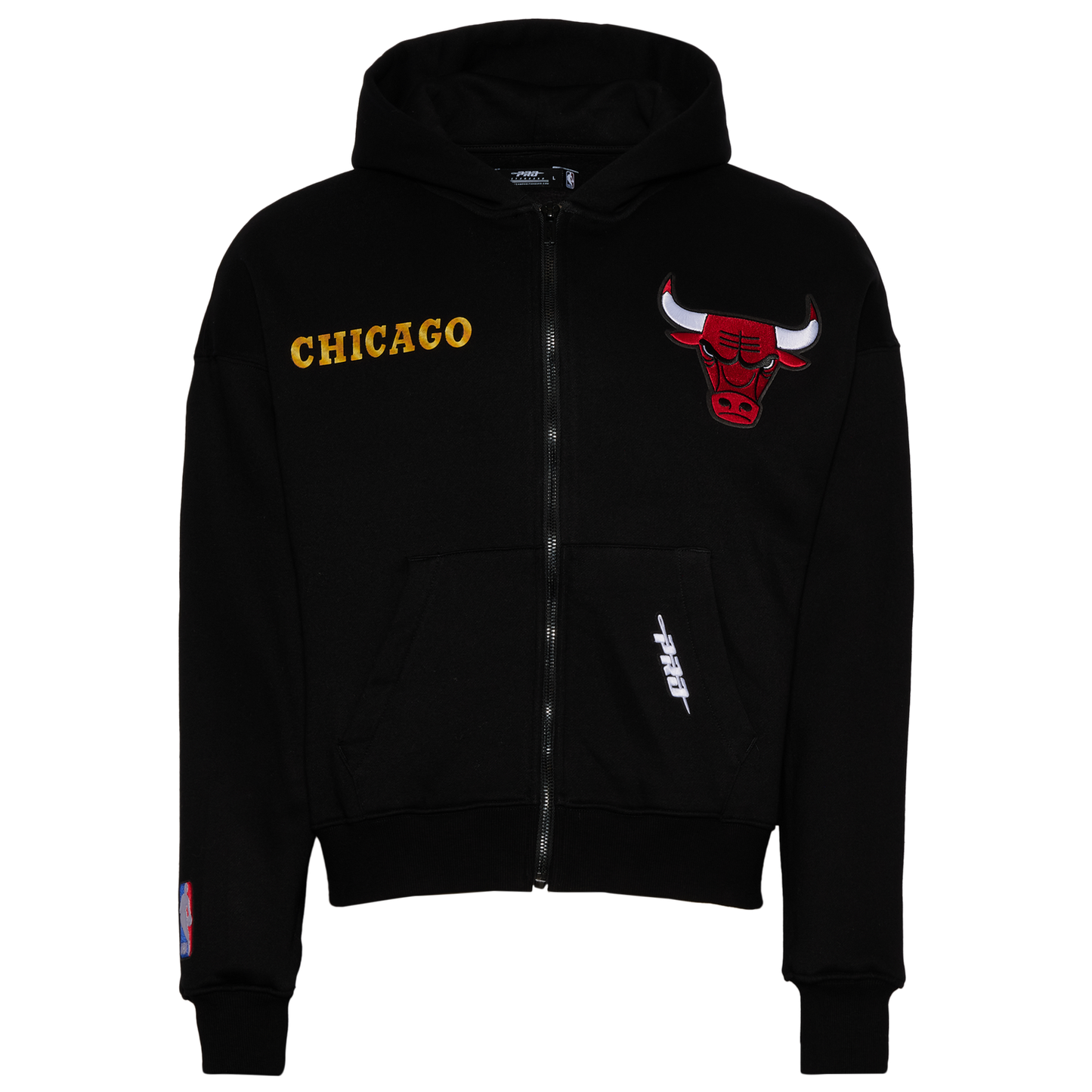 Pro Standard Bulls Gold Hoops Pro Full-Zip Hoodie - Men's - Black/Multi