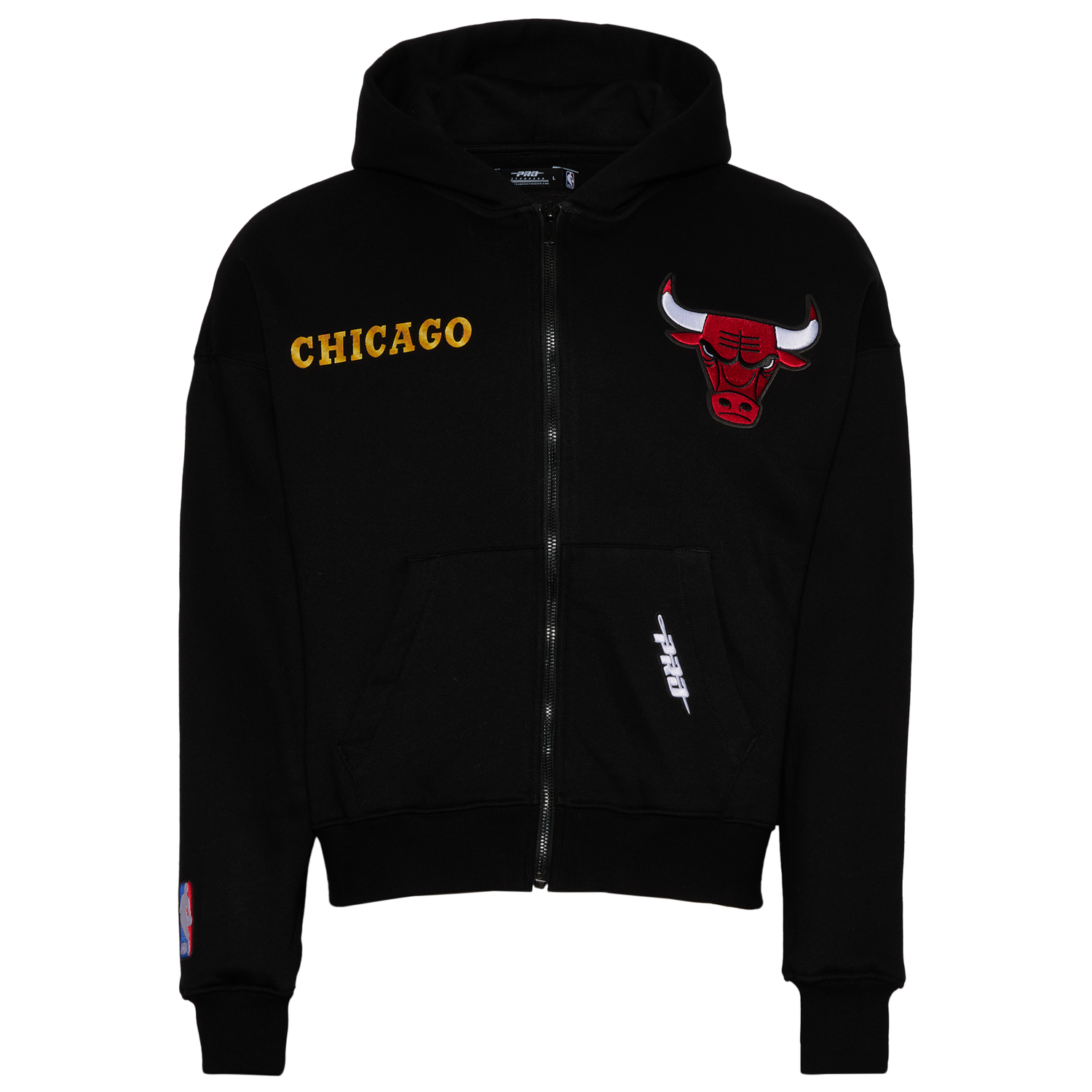 Pro Standard Bulls Gold Hoops Pro Full-Zip Hoodie - Men's - Black/Multi