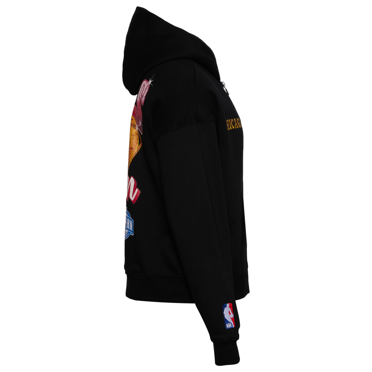 Pro Standard Bulls Gold Hoops Pro Full-Zip Hoodie - Men's - Black/Multi