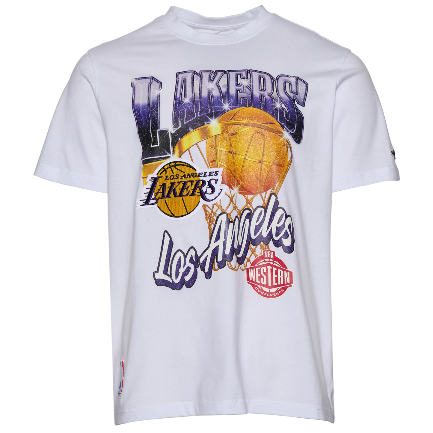 Pro Standard Lakers Gold Hoops Short Sleeve Flex T-Shirt - Men's - White/Multi