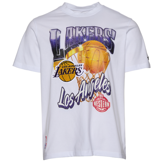 Pro Standard Lakers Gold Hoops Short Sleeve Flex T-Shirt - Men's - White/Multi