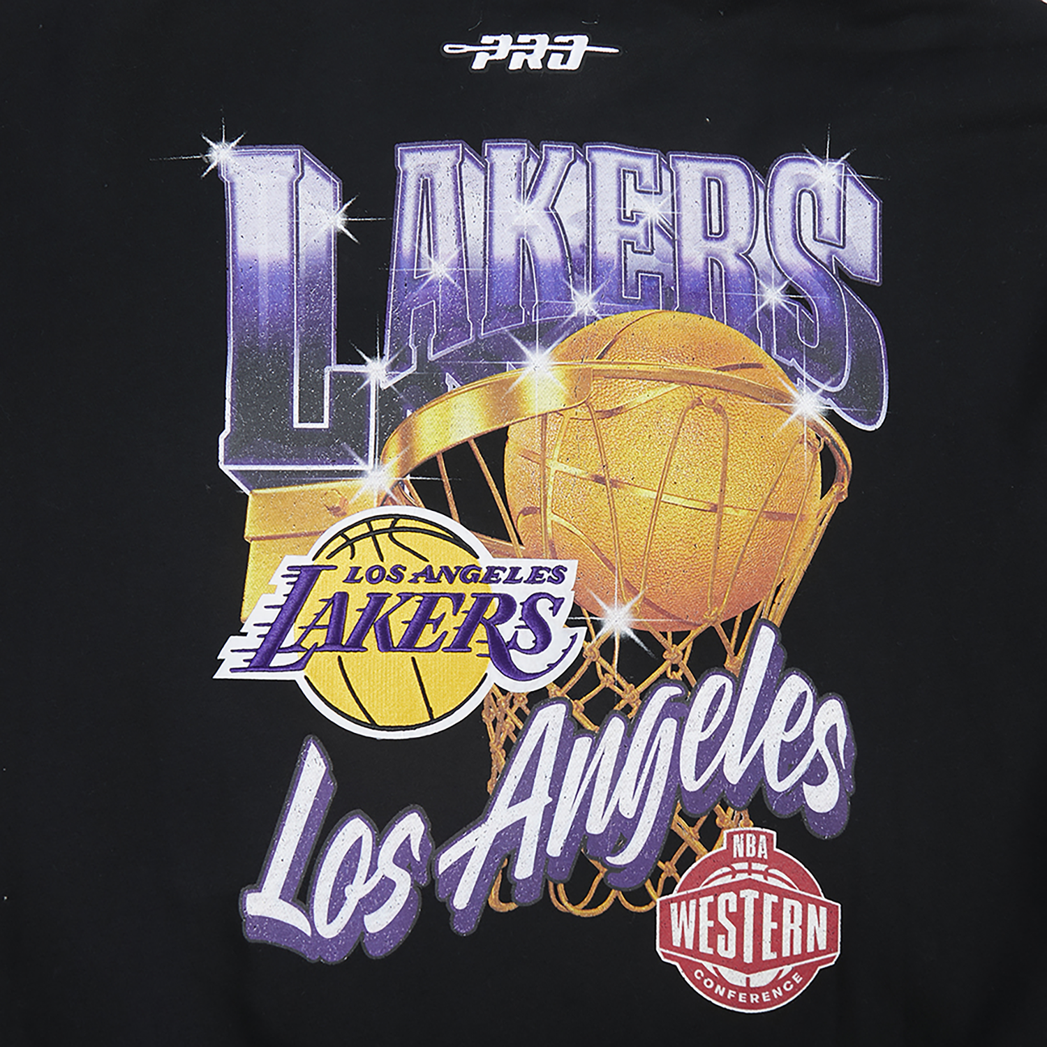 Pro Standard Lakers Gold Hoops Pro Full-Zip Hoodie - Men's - Black/Multi