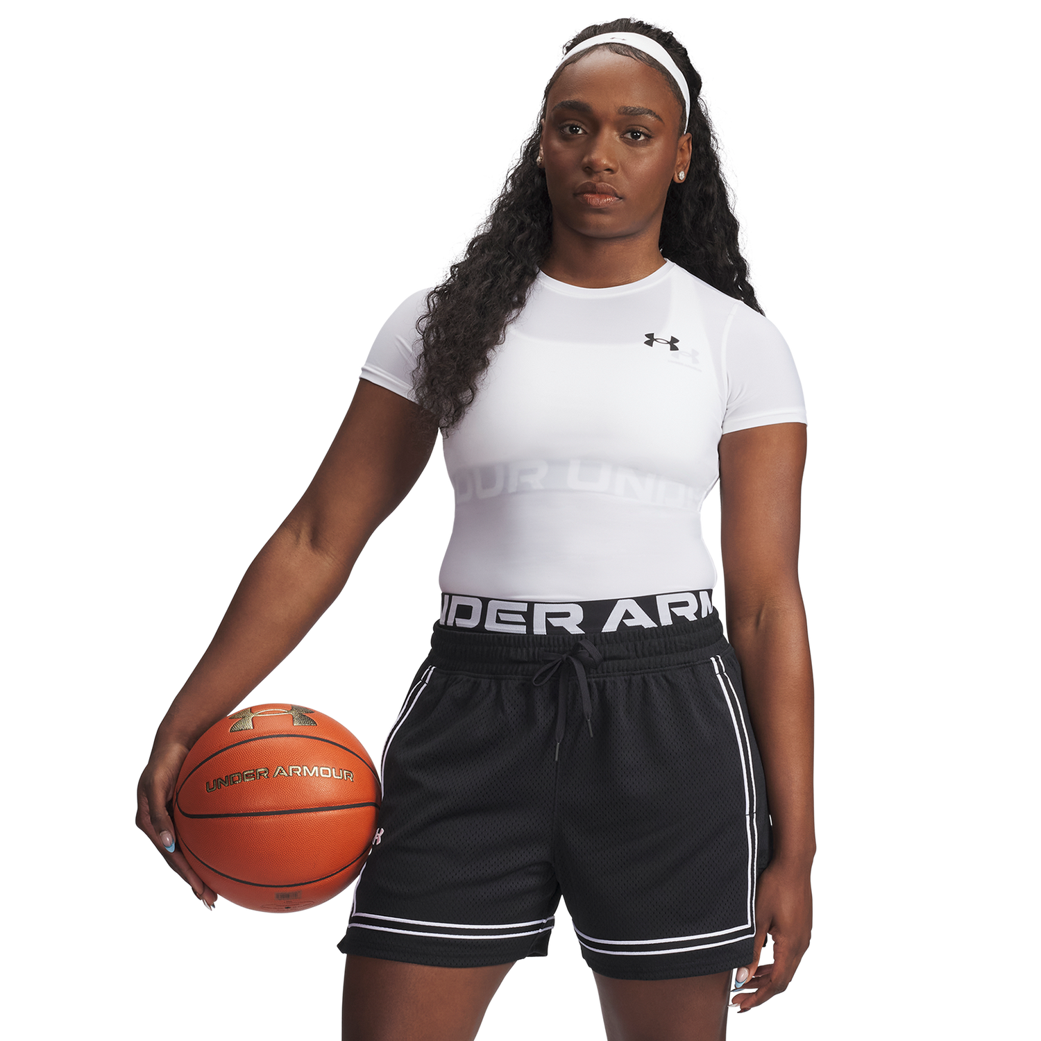 Under Armour Heatgear Og Compression Short Sleeve - Women's - Black/White (17562100)