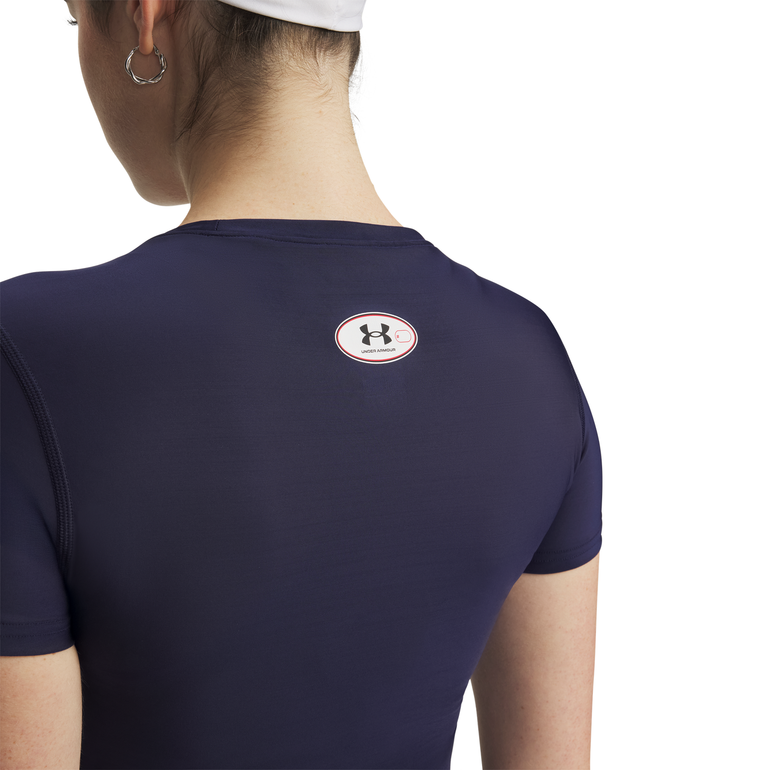 Under Armour Heatgear Og Compression Short Sleeve - Women's - White/Midnight Navy