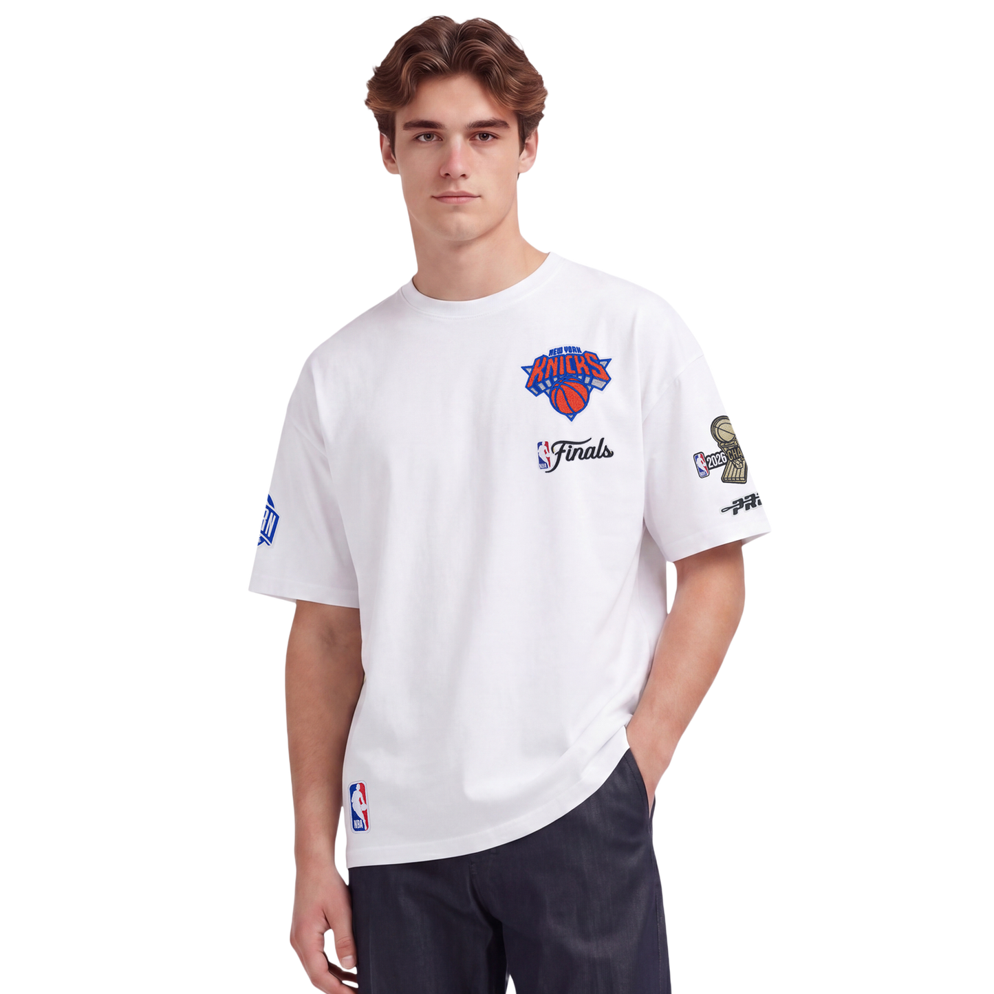Pro Standard Knicks NBA Finals 2026 CJ Drop Shoulder T-Shirt - Men's - White