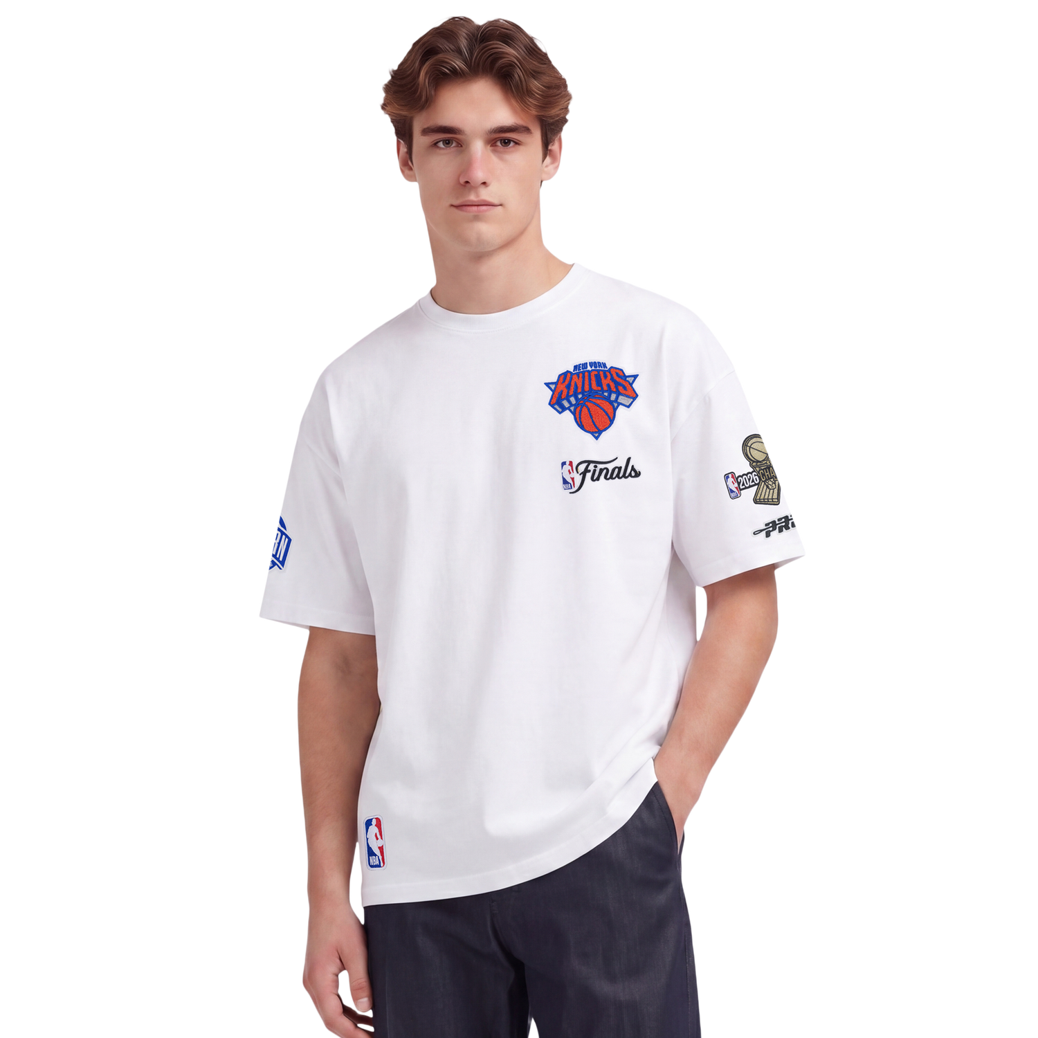 Pro Standard Knicks NBA Finals 2026 CJ Drop Shoulder T-Shirt - Men's - White