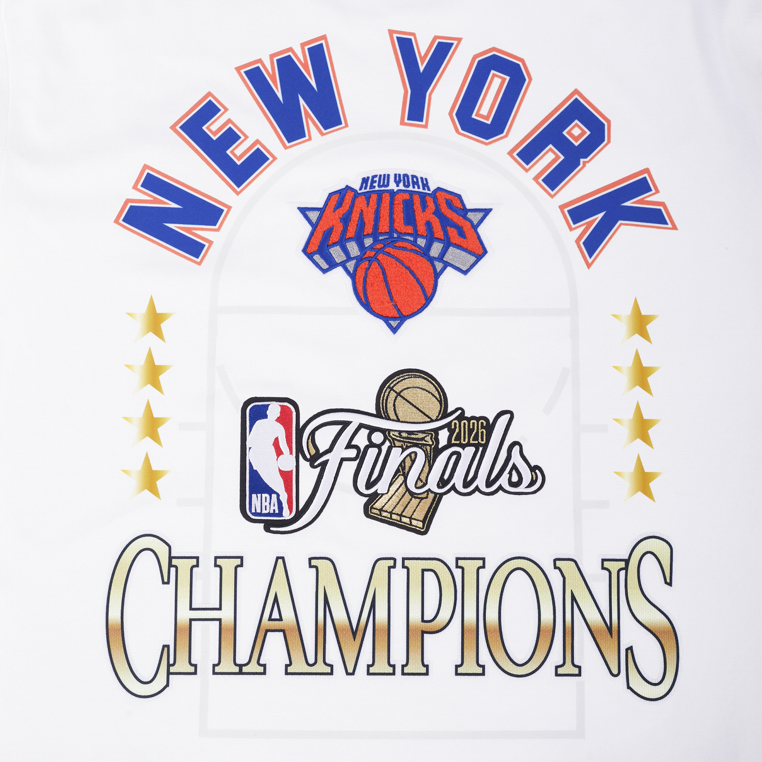Pro Standard Knicks NBA Finals 2026 CJ Drop Shoulder T-Shirt - Men's - White