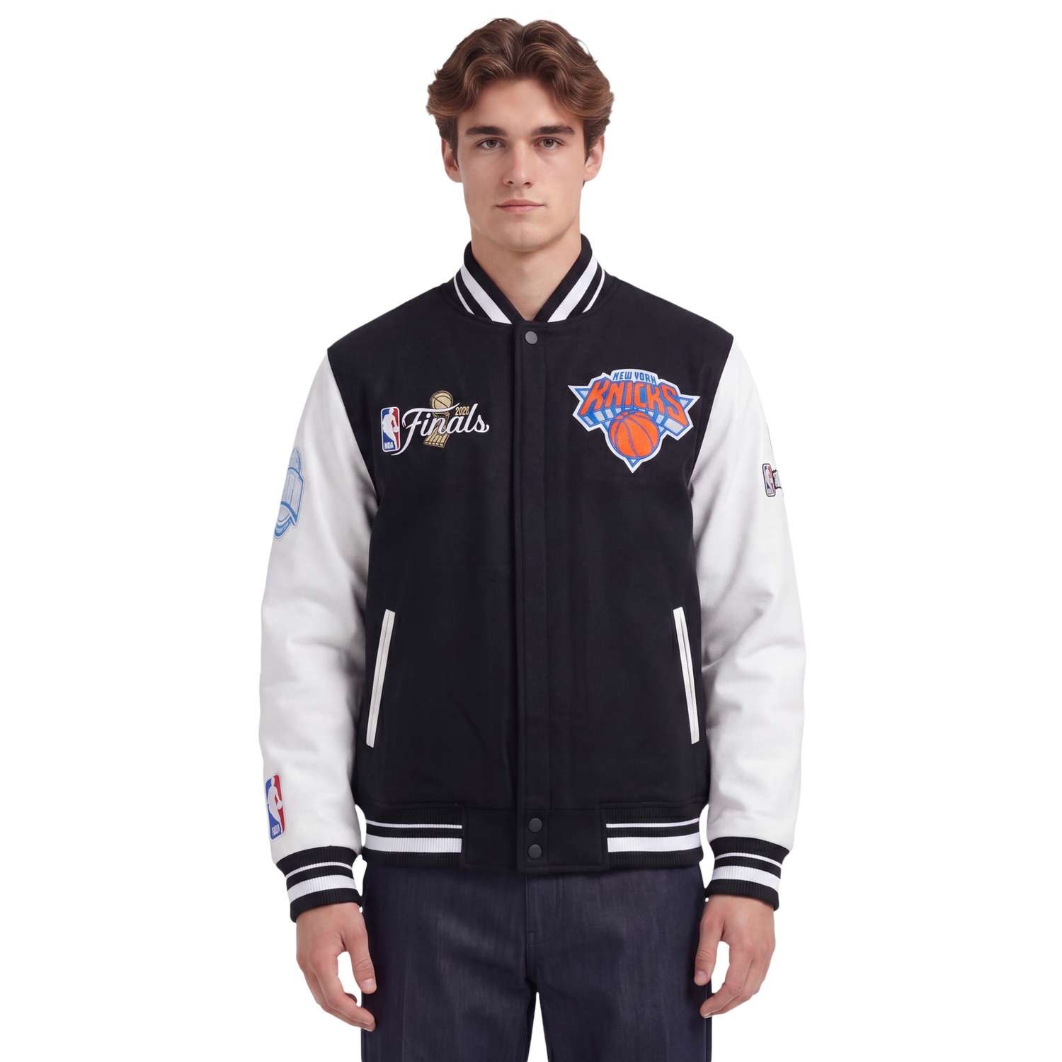 Pro Standard Knicks NBA Finals 2026 Rib Wool Varsity Jacket - Men's - Black